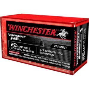 Winchester Varmint HE 22 Long Rifle 37gr Rimfire Ammo - 50 Rounds