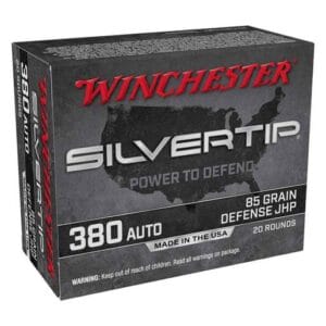 Winchester Silvertip 380 Auto (ACP) 85gr JHP Handgun Ammo - 20 Rounds