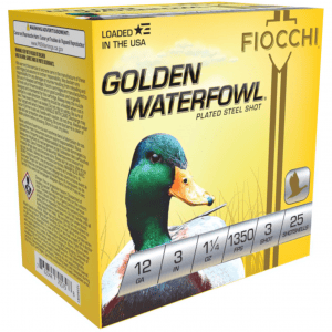 FIOCCHI Golden Waterfowl 12 Gauge 3in #3 25rd/Box Ammo (123SGW3)