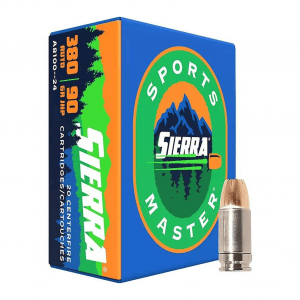 SIERRA Sports Master .380 Auto 90Gr 20rd JHP 990 fps 20/ct Handgun Ammunition (A8100-24)