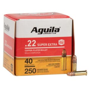 Aguila 22 Long Rifle 40gr Copper-Plated Solid Point Rimfire Ammo - 250 Rounds