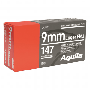 Aguila Ammo 9mm Luger FMJFP 147 Grain 50 Rounds