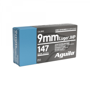 Aguila Handgun Ammunition 9mm Luger 147gr JHP 1000 fps 50/ct