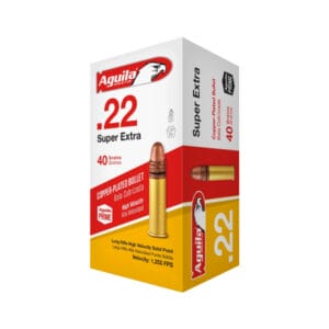 Aguila Super Extra High Velocity .22 LR 40 Grain Copper-Plated Solid Point Rimfire Ammo