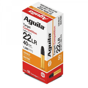 Aguila Target Competition Rimfire Ammunition .22 LR 40 gr LRN 1080 fps 50/ct