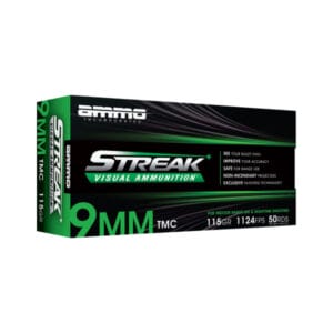 Ammo Inc Streak Visual Green 9mm Luger 115 Grain Handgun Ammo