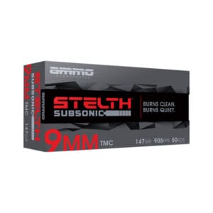 Ammo Inc. stelTH Subsonic 9mm Luger 147 Grain TMC Handgun Ammo