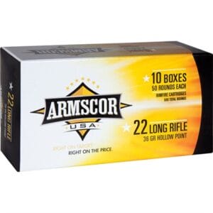 Armscorprecision 22 Long Rifle Ammo - 22 Long Rifle 36gr High Velocity Hollow Point 50/Box