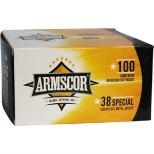 Armscorprecision 38 Special Ammo - 38 Special 158gr Full Metal Jacket 100/Box