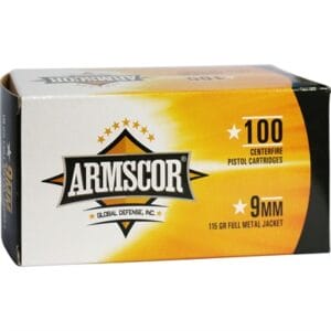 Armscorprecision 9mm Luger Ammo - 9mm Luger 115gr Full Metal Jacket 100/Box