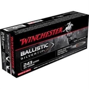 Ballistic Silvertip 243 Winchester Super Short Magnum(Wssm) Ammo - 243 Wssm 95gr Rapid Controlled Expansion Polymer Tip 20/Box