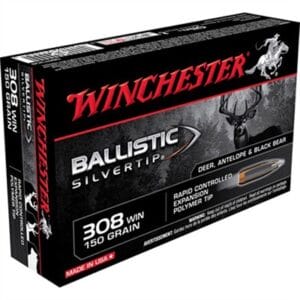 Ballistic Silvertip 308 Winchester Rifle Ammo - 308 Winchester 150gr Ballistic Silver Tip 20/Box