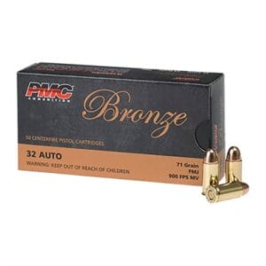 Bronze 32 Acp Handgun Ammo - 32 Acp 71gr Full Metal Jacket 50/Box