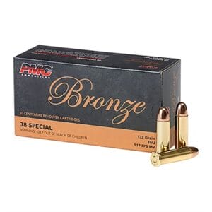 Bronze 38 Special Handgun Ammo - 38 Special 132gr Full Metal Jacket 50/Box