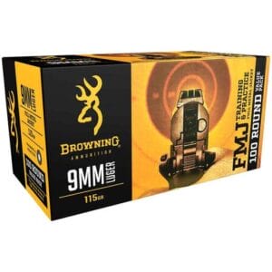 Browning Ammo BPT Performance Target 9mm Luger 115Gr FMJ Handgun Ammo - 100 Rounds