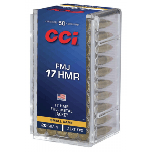 CCI FMJ Rimfire Ammunition .17 HMR 20 gr FMJ 2375 fps 50/ct