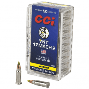 CCI Mach 2, 17 Hornady Mach 2, 17 Grain, Varmint Tip, 50 Round Box 948CC