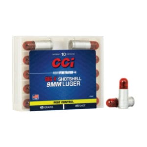 CCI Shotshell 9mm Luger #4 Shot Aluminum Case Centerfire Handgun Ammo