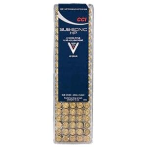 CCI Sub-Sonic HP 22 Long Rifle 40gr LHP Rimfire Ammo - 100 Rounds