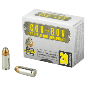 CorBon Self Defense, 9MM, 115 Grain, Jacketed Hollow Point, +P, 20 Round Box 9115