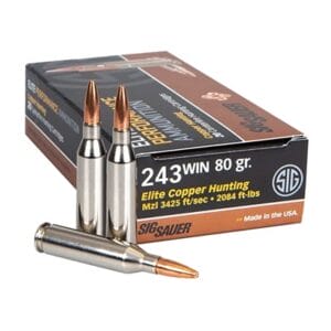 Elite Hunter Copper 243 Winchester Ammo - 243 Winchester 80gr Copper 200/Case