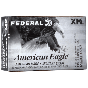 FEDERAL .223 REM 55GR FMJ-BT AMMO 20RD