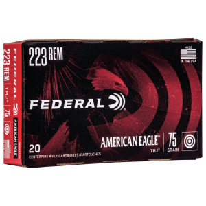 FEDERAL .223 REM 75GR TOTAL METAL JACKET (TMJ) AMMO 20RD