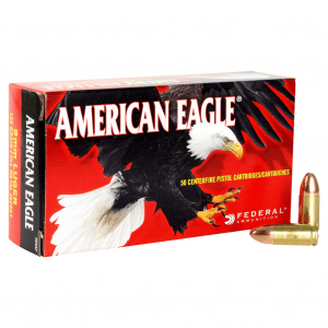 FEDERAL American Eagle 9mm 124 Grain FMJ Ammo, 50 Round Box (AE9AP)