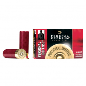 FEDERAL Personal Defense 12 Gauge 2.75in 00 Buckshot Ammo, 5 Round Box (PD13200)