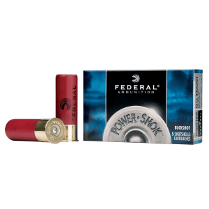 FEDERAL Power-Shok 20 Gauge 3in #2 Buckshot Ammo, 5 Round Box (F2072B)