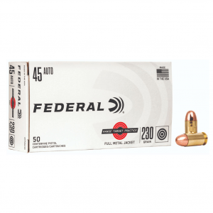 FEDERAL Range Target Practice 45 ACP 230 gr FMJ 50rd/Box Handgun Ammo (RTP45230)