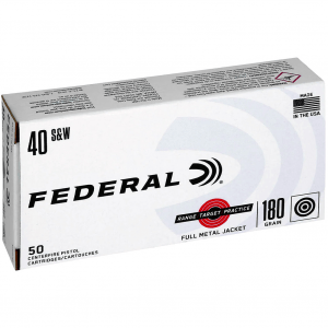 FEDERAL Range and Target 40 S&W 180gr FMJ 50rd/Box Ammo (RTP40180)