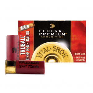 FEDERAL Vital-Shok TRUBALL Deep Penetrator 12 Gauge 2.75in Rifled Slug Ammo, 5 Round Box (PB127LRS)