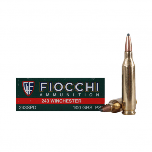 FIOCCHI 243 Win. 100 Grain PSP Ammo, 20 Round Box (243SPD)