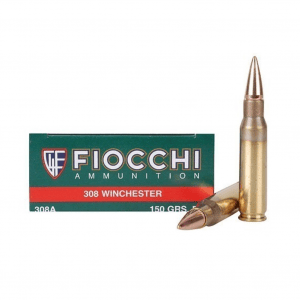 FIOCCHI 308 Win. 150 Grain FMJBT Ammo, 20 Round Box (308FA)