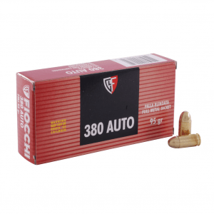 FIOCCHI 380 ACP 95 Grain FMJ Ammo, 50 Round Box (380AP)