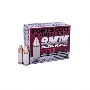 FORT SCOTT MUNITIONS 9mm TUI 115Gr SCS Nickel 20rd Box Ammo (9MM-115-SCVNIC)