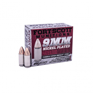 FORT SCOTT MUNITIONS 9mm TUI 80Gr SCS Nicklel 20rd Box Ammo (9MM-080-SCVNIC)