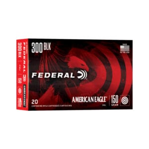 Federal American Eagle .300 AAC Blackout 150 Grain Full Metal Jacket Boat-Tail Centerfire Rifle Ammo