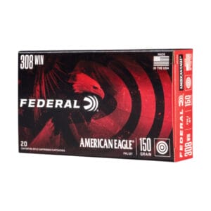 Federal American Eagle .308 Winchester 150 Grain Full Metal Jacket Boat-Tail Centerfire Rifle Ammo