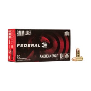 Federal American Eagle 9mm Luger 124 Grain FMJ Centerfire Handgun Ammo