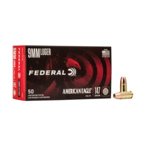 Federal American Eagle 9mm Luger 147 Grain FMJ Centerfire Handgun Ammo