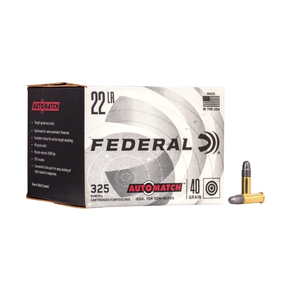 Federal Auto Match 22 Long Rifle 40 Grain Rimfire Ammo