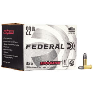 Federal AutoMatch Rimfire Ammunition .22 LR 40 gr. SLD 1200 fps 325/ct