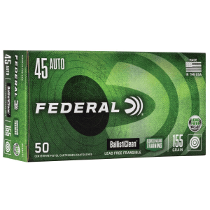 Federal Ballisticlean Frangible Handgun Ammuntion .45 ACP 155gr RHT 1130 fps 50/ct