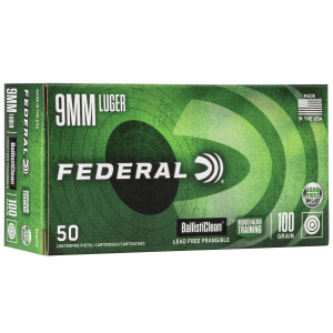 Federal Ballisticlean Frangible Handgun Ammuntion 9mm Luger 100 gr RHT 1240 50/ct