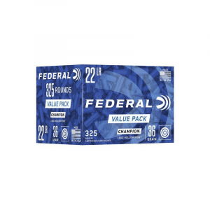 Federal Champion Training Rimfire Ammunition .22 LR 36gr HP 1260 fps 325/ct Value Pack