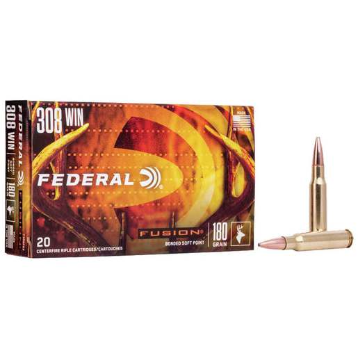 Federal Fusion 308 Winchester 180gr Fusion SP Rifle Ammo - 20 Rounds