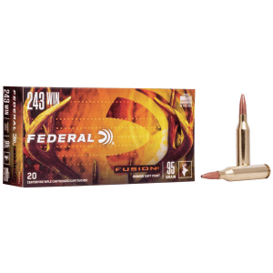 Federal Fusion Rifle Ammunition .243 Win 95 gr BTSP 2980 fps - 20/ct