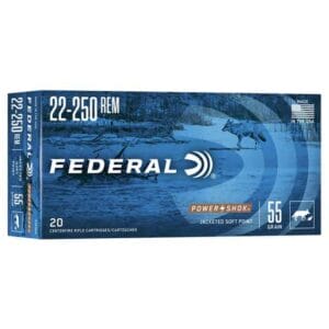 Federal Power-Shok 22-250 Remington 55gr SP Rifle Ammo - 20 Rounds